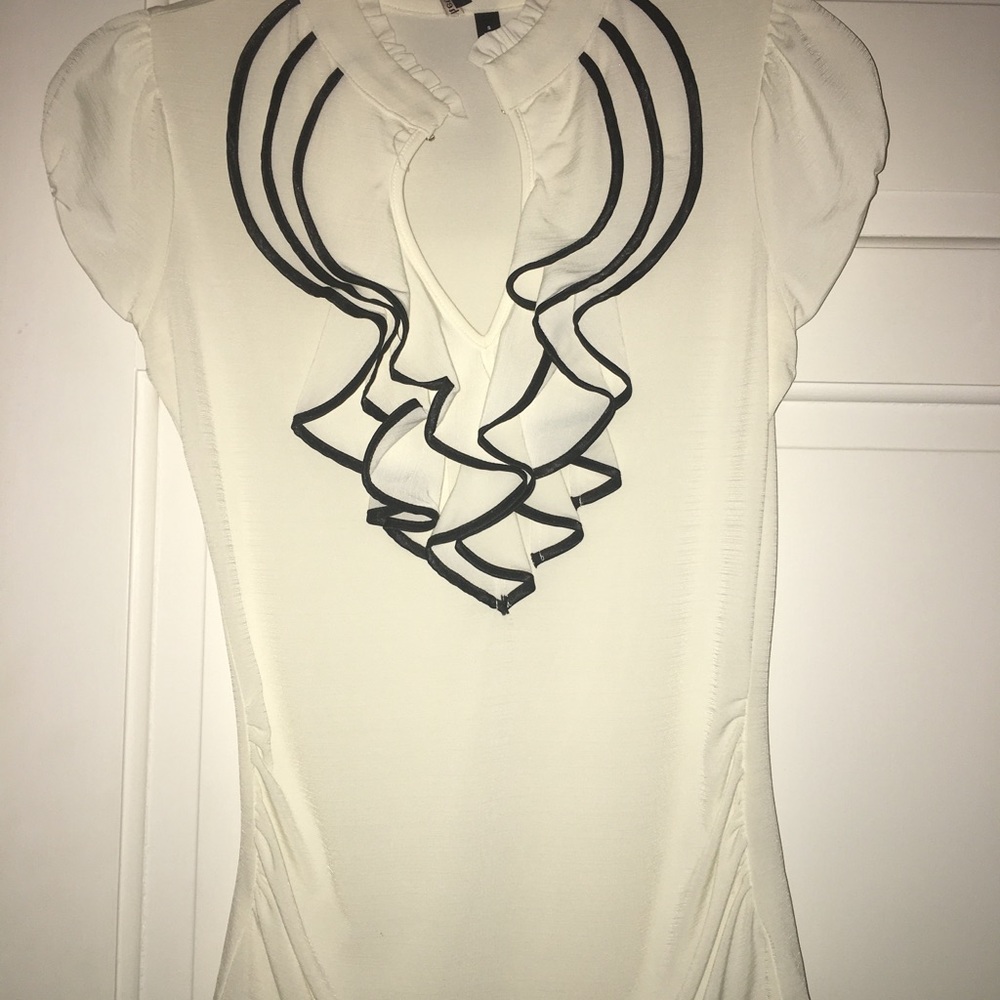Gorgeous short cap  sleeve Ruffle Blouse